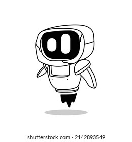 handgezeichneter Roboter-Dooddesign-Vektorgrafik