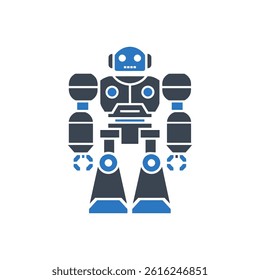 Robot Character Icon On White Background