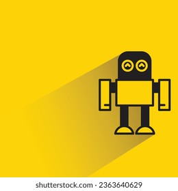 robot character icon on yellow background