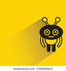 robot character icon on yellow background