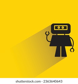 icono de carácter robot con fondo amarillo