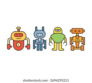 Icono de personaje de robot Ilustración vectorial