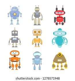 robot character icons set