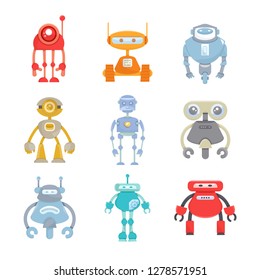 robot character icons set