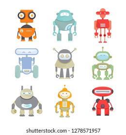 robot character icons set