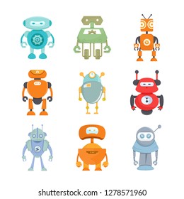 robot character icons set