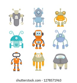 robot character icons set