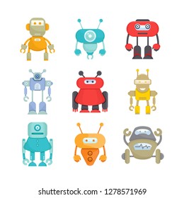 robot character icons set
