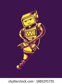 Diseño de ilustración de caracteres robados en estilo retro