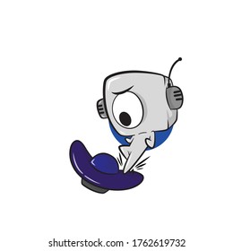 Robot character illustration expression vector