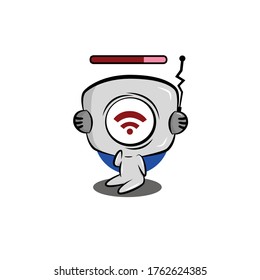 Robot character illustration expression vector