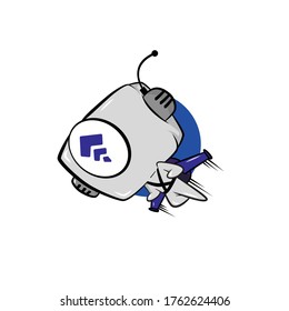 Robot character illustration expression vector