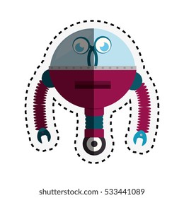 robot character isolated icon