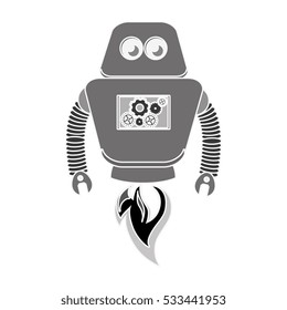 robot character isolated icon