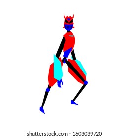 robot character . Minimalist flat style. editable vector for children book, banner, social media post, brochure, poster