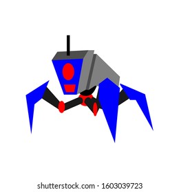 robot character . Minimalist flat style. editable vector for children book, banner, social media post, brochure, poster