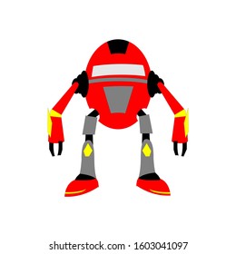 robot character . Minimalist flat style. editable vector for illustration, children book.