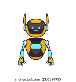 El carácter robot representa el diseño de la ilustración vectorial. Diseño de ilustraciones de robots de dibujos animados