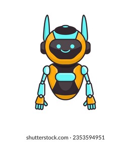 Robot character pose vector illustration design. Cute Cartoon Robot Illustration Design