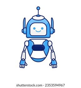 Robot character pose vector illustration design. Cute Cartoon Robot Illustration Design