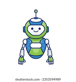 Robot character pose vector illustration design. Cute Cartoon Robot Illustration Design