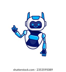 Robot character pose vector illustration. Robot mascot character