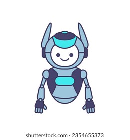 Robot character pose vector illustration design. Cute Cartoon Robot Illustration Design