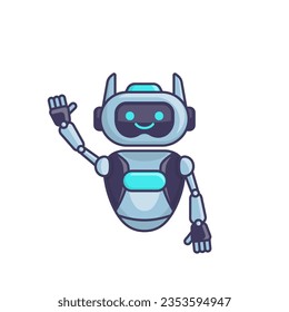 Robot character say Hi Hello vector illustration. Cute robot cartoon illustration