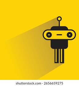 robot character with shadow on yellow background