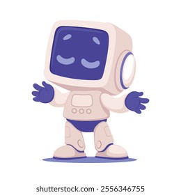 Robot Character as Smart Android Assistant Machine Vector Illustration