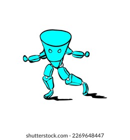 Robot character standing pose vector