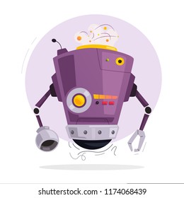Roboter-Charakter. Technologie, Zukunft. Cartoon Vektorillustration Illustration. Freundlicher Android-Assistent