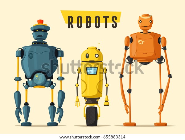 로봇 캐릭터기술 미래카툰 벡터 그림 스톡 벡터 로열티 프리 Shutterstock