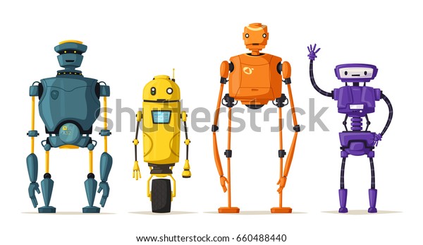 ロボットのキャラクター テクノロジー 将来 漫画のベクターイラスト のベクター画像素材 ロイヤリティフリー