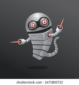 Un personaje robot con un toque de ambas manos. Y Tiene Manos