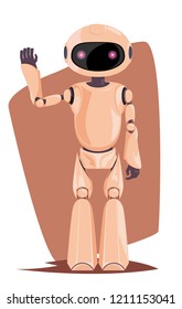 Robot character waving