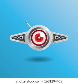 Caracteres robóticos. Ilustración vectorial de dibujos animados. Auxiliar de drones. Concepto futurista. 