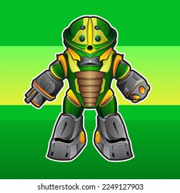 Robot characters for kids Electronic humanoid isolated robot automation character with flexible arms, artificial intelligence bot. Futuristic electronic android