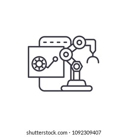 Robot charactersitics linear icon concept. Robot charactersitics line vector sign, symbol, illustration.