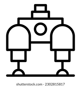 Robot charge icon outline vector. Cute bot. Smart hand