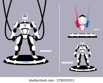 Robot is charging, robot character 