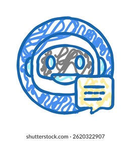 robô bate-papo bot ícone doodle esboço vetor. robô bate-papo bot sinal. símbolo isolado ilustração