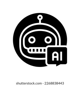 robot chat bot glyph icon vector. robot chat bot sign. isolated symbol illustration