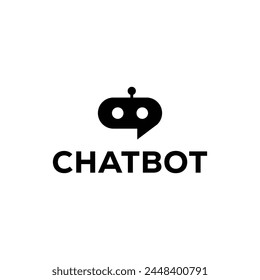 Icono de logotipo de chat o chat bot de robot Vector