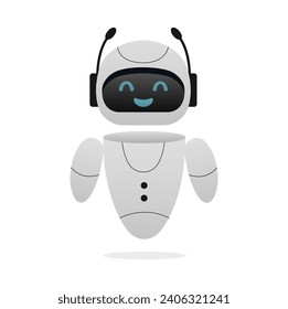 Robot, chat bot red neural, servidores IA y tecnología robótica. Juego de caracteres robots lindos ai.