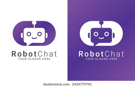 Roboter Chat Logo Design Human Bot LogoType
