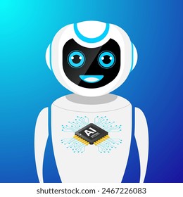 Robot chatbot, AI in science and business, Technology and engineering concept. Eps 10 Vector