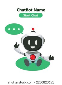 Robot chatbot character vector design. Artificial intelligence chatter virtual assistance for customer support service chat bot. Vector Illustration. 
