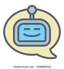 Robot chatbot icon. Outline Robot chatbot vector icon for web design isolated on white background