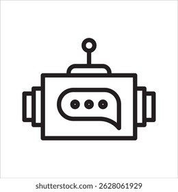 Robot Chatting Expression simple line icon